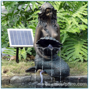 Tamaño de la vida Fuente de agua pacífica de la sirena del bronce